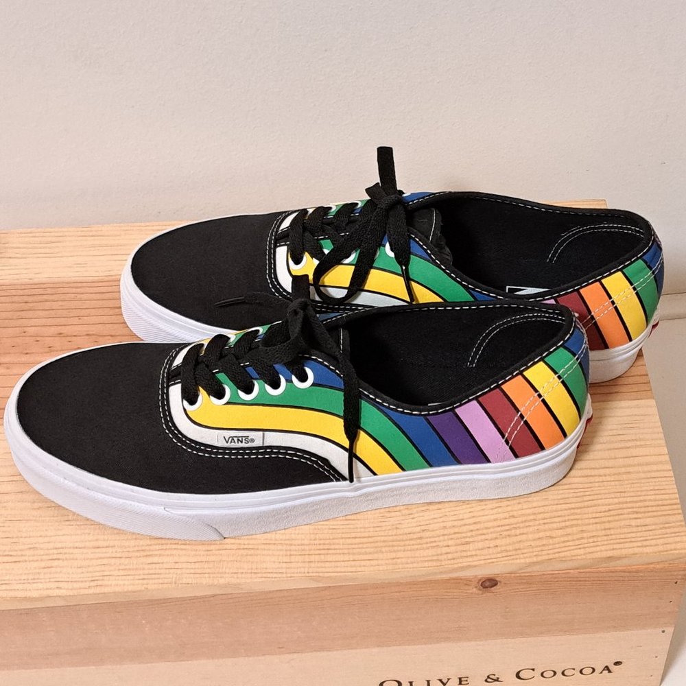 Vans Authentic Refract Black/True White/Multi Siz… - image 7